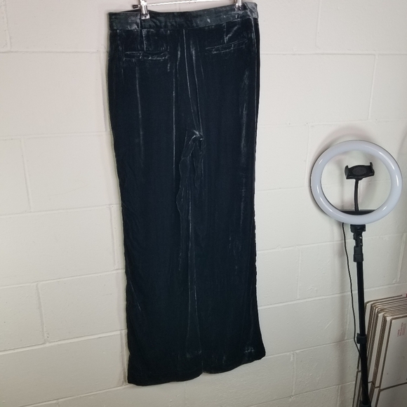 Free People velvet tuxedo satin stripe wide leg trousers pants - Picture 11 of 12